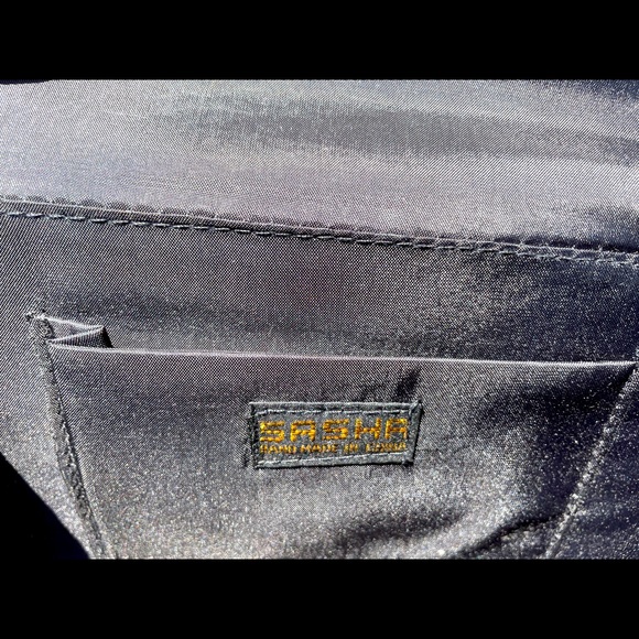 SASHA black evening bag with pretty bow and dazzle! - Picture 8 of 8